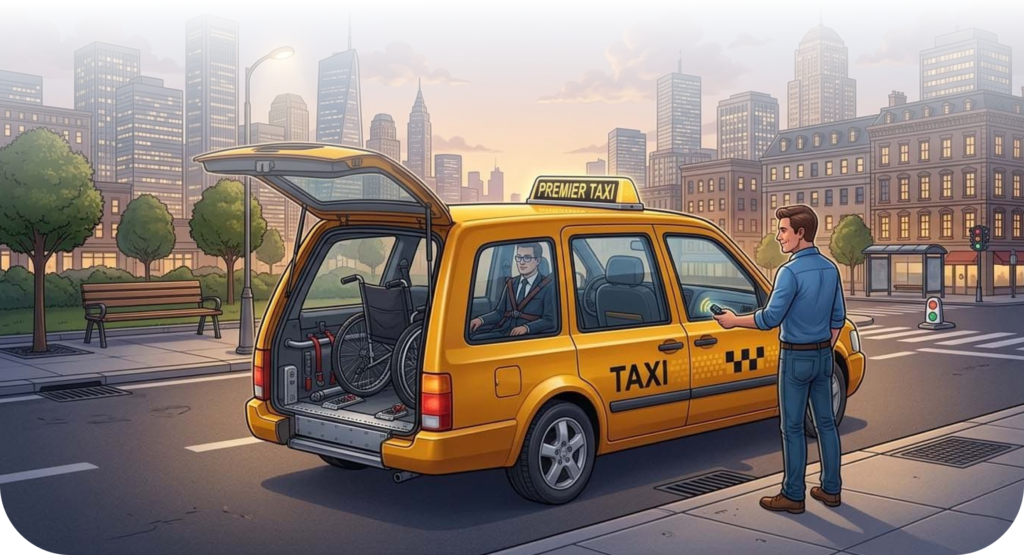 Wheelchair taxi service near me – accessible and disabled taxi rides with Runnur