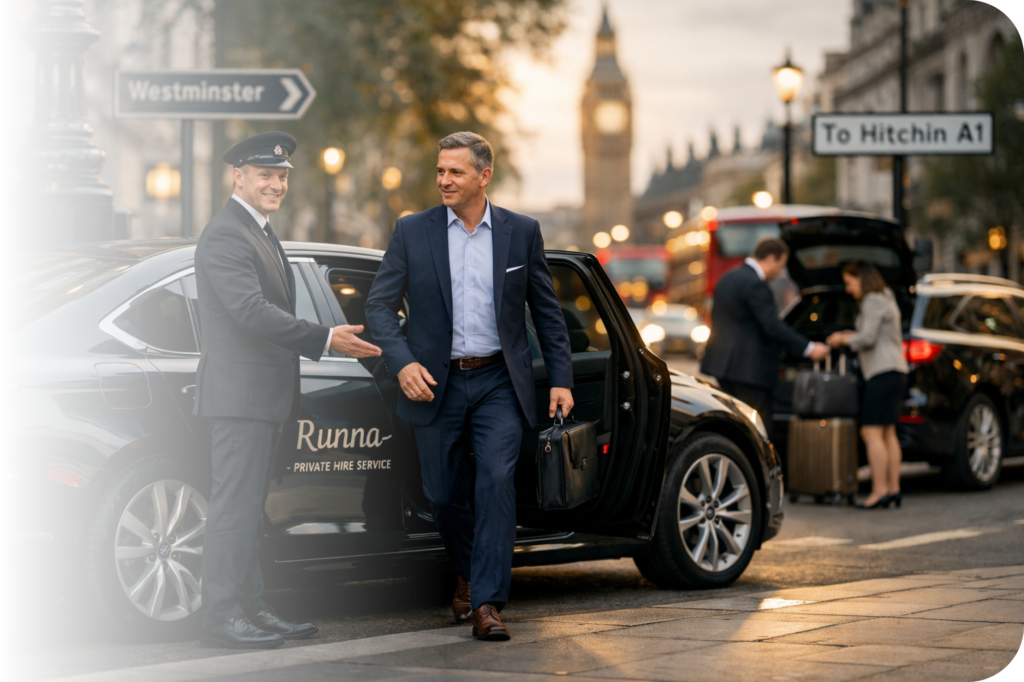 Runnur private hire taxi team – professional cab service in Hitchin and London